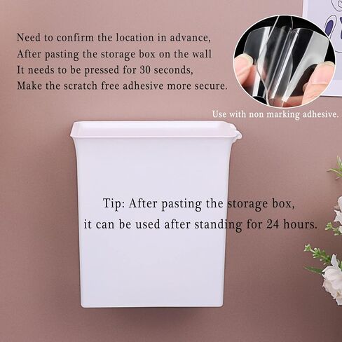 حاوية تخزين المناديل الصحية، صندوق منظم مناديل صحية محمول من البلاستيك الابيض للحمام 5.7 × 4.7 × 2.7 انش، حاوية تخزين للسدادات القطنية للبنات والنساء والسيدات in Kuwait