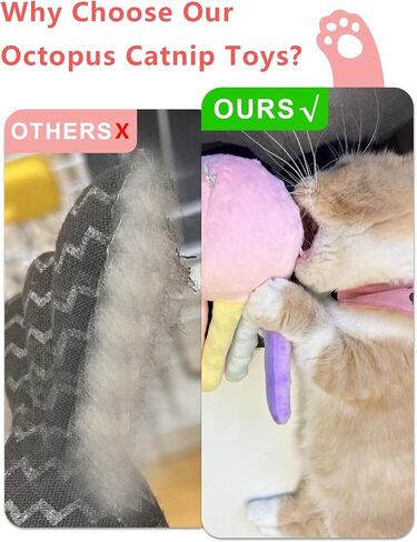 مادهولي 2 قطعة من لعبة النعناع البري مع 10 كرات النعناع البري - لعبة مضغ القط القطيفة لألعاب القطط في الأماكن المغلقة in Kuwait