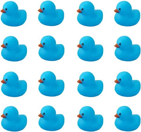 Bath Duck Toys 16 PCS Blue Mini Rubber Ducks Squeak and Float Duckies Baby Shower Toy Party Decoration for Toddlers Boys Girls in Saudi Arabia