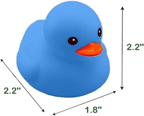 Bath Duck Toys 16 PCS Blue Mini Rubber Ducks Squeak and Float Duckies Baby Shower Toy Party Decoration for Toddlers Boys Girls in Saudi Arabia