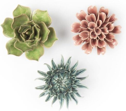 CHIVE ‘Coral’ Artificial Plant — Beautiful, Decorative Ceramic Flower — Unique Tablescape Piece — Small Set of 3 (Flowers)… in Kuwait
