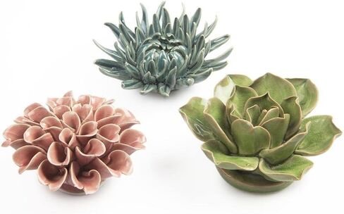 CHIVE ‘Coral’ Artificial Plant — Beautiful, Decorative Ceramic Flower — Unique Tablescape Piece — Small Set of 3 (Flowers)… in Kuwait