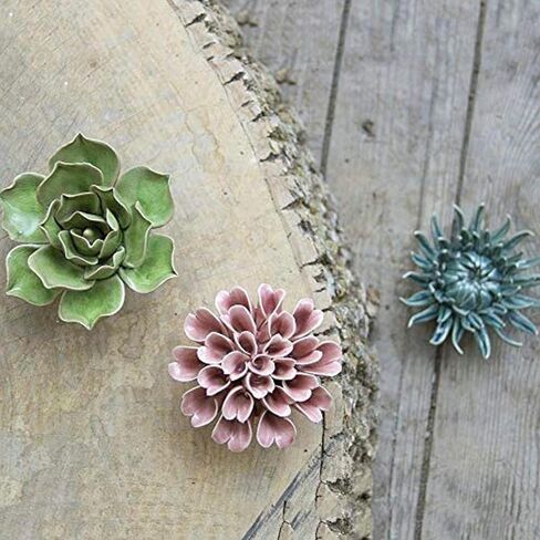 CHIVE ‘Coral’ Artificial Plant — Beautiful, Decorative Ceramic Flower — Unique Tablescape Piece — Small Set of 3 (Flowers)… in Kuwait