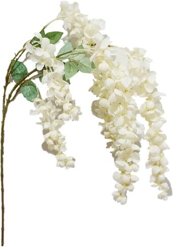Sweet Home Deco 43'' Silk Wisteria Artificial Flower Spray, Hanging Flower Stem, 6 Branches, Spring Wisteria Flowers, Wedding Flower (Blue) in Saudi Arabia