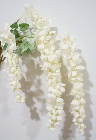 Sweet Home Deco 43'' Silk Wisteria Artificial Flower Spray, Hanging Flower Stem, 6 Branches, Spring Wisteria Flowers, Wedding Flower (Blue) in Saudi Arabia
