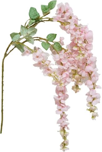Sweet Home Deco 43'' Silk Wisteria Artificial Flower Spray, Hanging Flower Stem, 6 Branches, Spring Wisteria Flowers, Wedding Flower (Blue) in Saudi Arabia