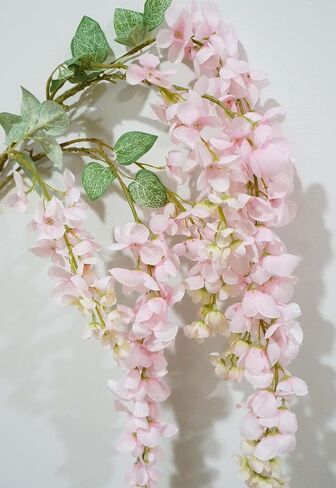 Sweet Home Deco 43'' Silk Wisteria Artificial Flower Spray, Hanging Flower Stem, 6 Branches, Spring Wisteria Flowers, Wedding Flower (Blue) in Saudi Arabia