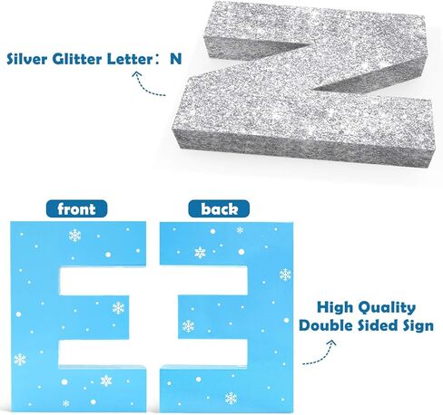 المجمدة رسالة واحدة علامة 1st عيد ميلاد الشتاء حفلة الوقوف الأزرق بريق ندفة الثلج كعكة سحق صور الدعامة محور الجدول الديكور in Kuwait