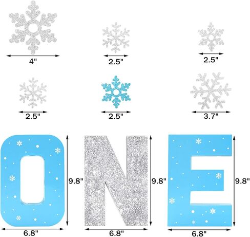 المجمدة رسالة واحدة علامة 1st عيد ميلاد الشتاء حفلة الوقوف الأزرق بريق ندفة الثلج كعكة سحق صور الدعامة محور الجدول الديكور in Kuwait