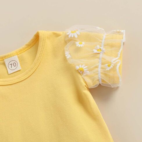 Madjtlqy طفل الفتيات جرس قيعان 3 قطع ملابس ديزي شبكة خليط Playsuit متوهج السراويل عقال in Kuwait