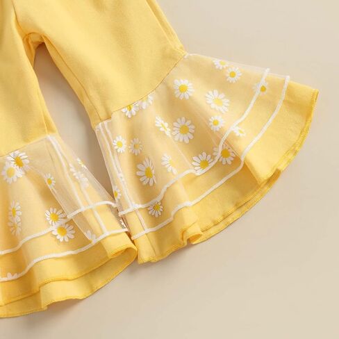 Madjtlqy طفل الفتيات جرس قيعان 3 قطع ملابس ديزي شبكة خليط Playsuit متوهج السراويل عقال in Kuwait