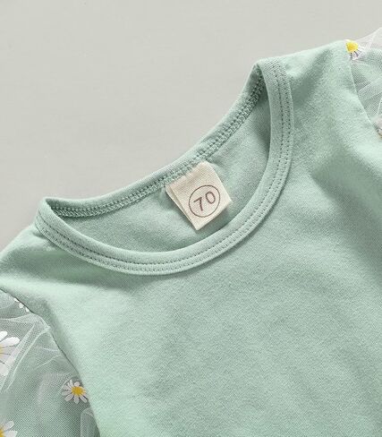 Madjtlqy طفل الفتيات جرس قيعان 3 قطع ملابس ديزي شبكة خليط Playsuit متوهج السراويل عقال in Kuwait