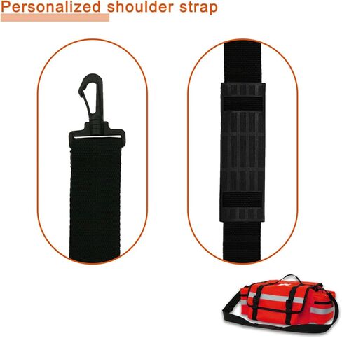 MYDAYS OUTDOOR حقيبة الإسعافات الأولية فارغة، حقيبة الطوارئ، طقم الصدمات EMS/EMT مع شريط عاكس للممرضات، فرق الإنقاذ، المستجيب للطوارئ، السفر (أحمر) in Kuwait