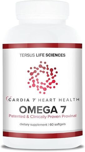 Cardia 7 Heart Health Omega 7 - Containing Patented Provinal Purified Omega 7 Fatty Acids - No Fish Smell or Burp-Back - 60ct Soft Gels in Saudi Arabia