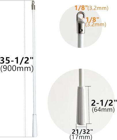ابوكسون قضيب سحب الستائر بطول 35.5 انش 900 ملم من مادة الالياف الزجاجية، عصا ستائر عمودية مع خطاف لفتح الستائر وعصا امالة in Kuwait