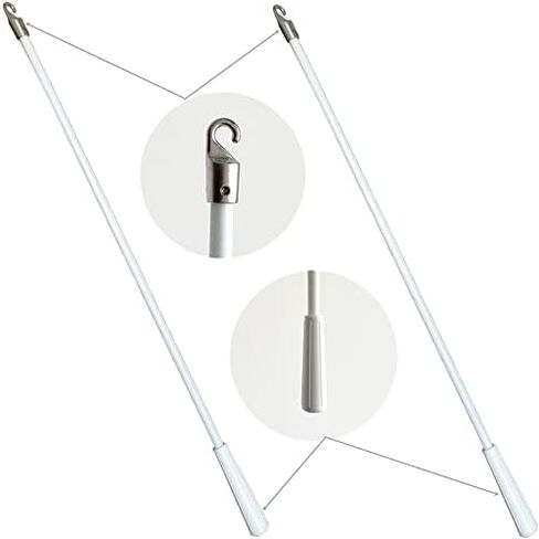 ابوكسون قضيب سحب الستائر بطول 35.5 انش 900 ملم من مادة الالياف الزجاجية، عصا ستائر عمودية مع خطاف لفتح الستائر وعصا امالة in Kuwait