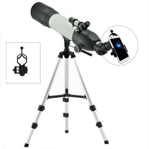 تلسكوب فلكي SKYOPTIKST 500x80 - تلسكوب 80 مم مع حامل ثلاثي القوائم وحقيبة محمولة ومحول الهاتف in Kuwait