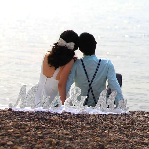 Mr & Mrs Sign for Wedding Table, Large White Wooden Mr and Mrs Sign & Just Married Banner Wedding Sweetheart Table Decorations, Photo Props Anniversary Party Wedding Decoration in Saudi Arabia