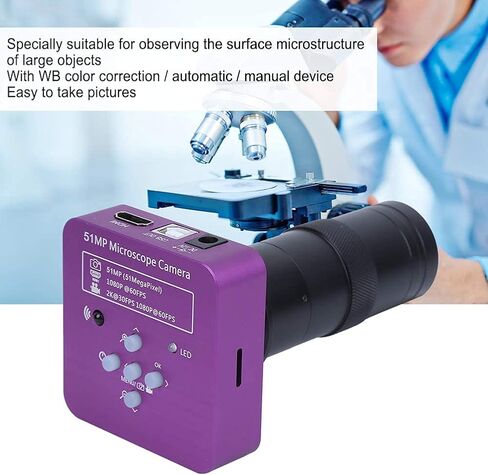 51MP HDMI Microscope Camera Digital Microscope Video Camera Industrial Electronic USB Microscope 120X C Mount Lens with Remote Control in Saudi Arabia