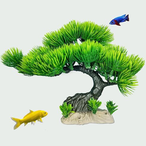 SpringSmart Aquarium Artificial Plants, Fish Tank Decor Plastic Plants, Goldfish Tank Decorations, Betta Fish Tank Accessories, Aquarium Decor Pine Tree 11" x 8" in Kuwait