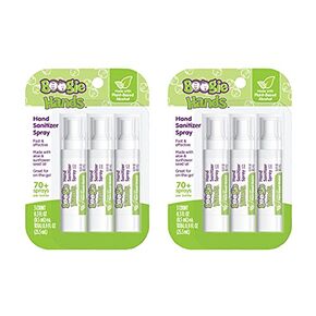 Kids Hand Sanitizer Spray by Boogie for Babies &Toddlers, Great for Diaper Bags and Backpacks, Plant Based Alcohol, Made With Aloe & Sunflower Seed Oil, 3 Count (Pack of 2)… in Kuwait