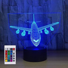 YKLWORLD صاروخ ليلة ضوء 3D الوهم مصباح LED مكوك الفضاء ضوء الليل 7 لون تغيير اللمس الاستشعار مصباح طاولة مكتب مع كابل USB الديكور لغرفة نوم الحضانة الأطفال الأولاد هدايا عيد ميلاد
