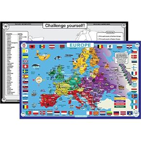 Tot Talk Asia Map Educational Placemat for Kids, Washable and Long-Lasting