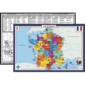 South America Educational Placemat | Countries, Flags & Capitals | Made in USA, Double Sided, Durable, Reusable, Non Toxic Material, Award Winning, Dry Erase & Washable Markers Friendly in Saudi Arabia