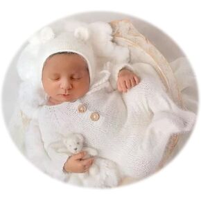 Zeroest Newborn Photography Props Bear Outfits Newborn Photoshoot Outfit Infant Boy Girl Baby Photo Knit Romper Prop