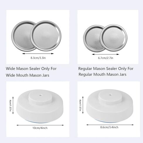 جلاسة ماسون وخرطوم الملحقات من سي اس دي متوافق مع جهاز تفريغ الهواء لحفظ الطعام - مجموعة سدادة تفريغ للفم العادي والعريض - سدادة تفريغ محمولة مع مضخة وفتاحة علب - إكسسوارات للمطبخ in Kuwait