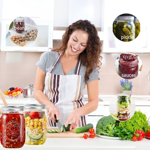 جلاسة ماسون وخرطوم الملحقات من سي اس دي متوافق مع جهاز تفريغ الهواء لحفظ الطعام - مجموعة سدادة تفريغ للفم العادي والعريض - سدادة تفريغ محمولة مع مضخة وفتاحة علب - إكسسوارات للمطبخ in Kuwait