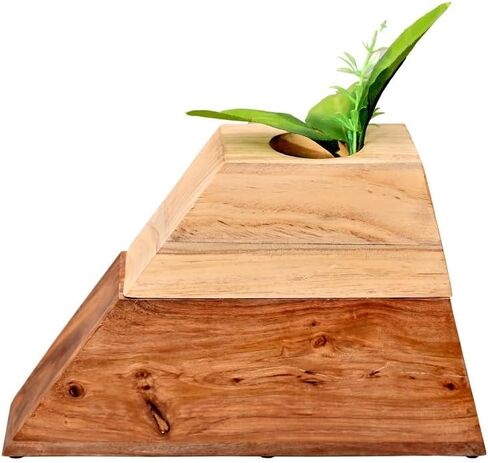 leatherooze Plant Urn with Magnetic Joint Solid Wooden Urn for Adult Human Ash Cremation Funeral Handcrafted Wood Urn Decorative Urn Large Urn Interior in Kuwait