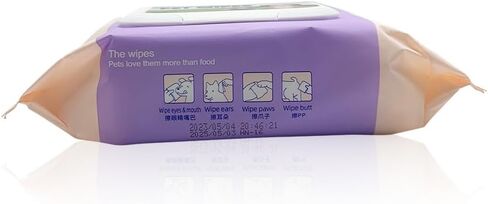 GreenPet Cat and Dog Wipes for Paws, Butt, Eyes, Ears and Body for Cleaning and Deodorizing; Hypoallergenic, Unscented 80 Pack Dog and Cat Grooming and Bathing Supply Essential; Kitten and Puppy Wipes in Kuwait