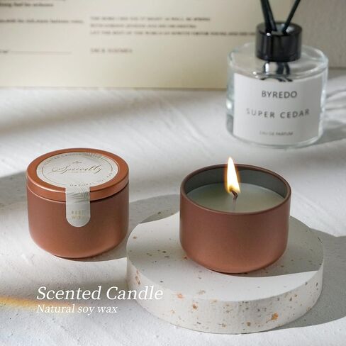 مجموعة من 6 شموع معطرة، مجموعات شموع عطرية، مصممة خصيصًا كهدية لوصيفات العروس، هدايا مثالية لحفلات الزفاف، وأعياد ميلاد النساء، وعيد الأم، وعيد الشكر، والكريسماس (أسود) in Kuwait