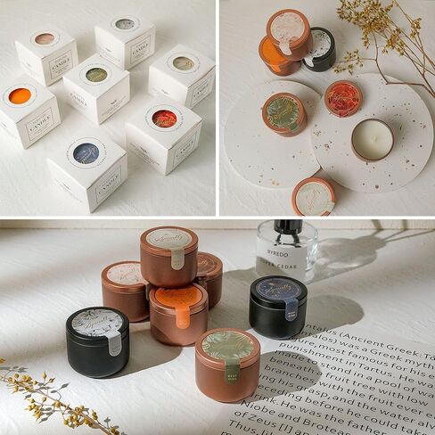 مجموعة من 6 شموع معطرة، مجموعات شموع عطرية، مصممة خصيصًا كهدية لوصيفات العروس، هدايا مثالية لحفلات الزفاف، وأعياد ميلاد النساء، وعيد الأم، وعيد الشكر، والكريسماس (أسود) in Kuwait