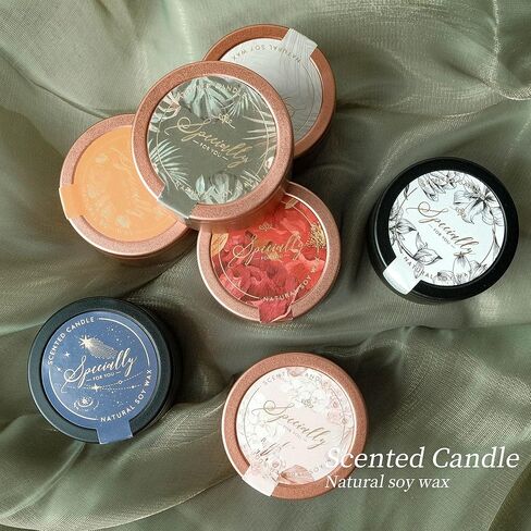 مجموعة من 6 شموع معطرة، مجموعات شموع عطرية، مصممة خصيصًا كهدية لوصيفات العروس، هدايا مثالية لحفلات الزفاف، وأعياد ميلاد النساء، وعيد الأم، وعيد الشكر، والكريسماس (أسود) in Kuwait