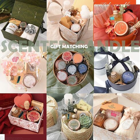 مجموعة من 6 شموع معطرة، مجموعات شموع عطرية، مصممة خصيصًا كهدية لوصيفات العروس، هدايا مثالية لحفلات الزفاف، وأعياد ميلاد النساء، وعيد الأم، وعيد الشكر، والكريسماس (أسود) in Kuwait