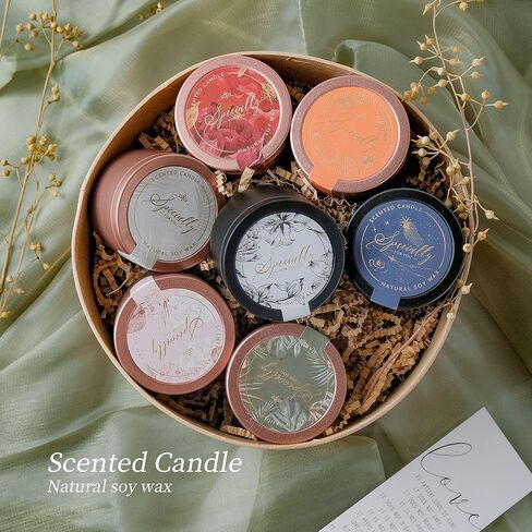 مجموعة من 6 شموع معطرة، مجموعات شموع عطرية، مصممة خصيصًا كهدية لوصيفات العروس، هدايا مثالية لحفلات الزفاف، وأعياد ميلاد النساء، وعيد الأم، وعيد الشكر، والكريسماس (أسود) in Kuwait