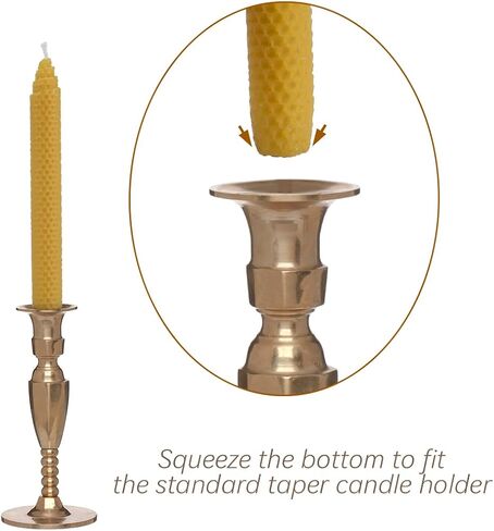 DEYBBY Natural Beeswax Taper Candles,Honeycomb Hand Rolled Beeswax Candles, Dripless and Smokeless, Set of 4 Flat Top(Black Orange) in Saudi Arabia