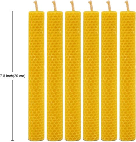 DEYBBY Natural Beeswax Taper Candles,Honeycomb Hand Rolled Beeswax Candles, Dripless and Smokeless, Set of 4 Flat Top(Black Orange) in Saudi Arabia