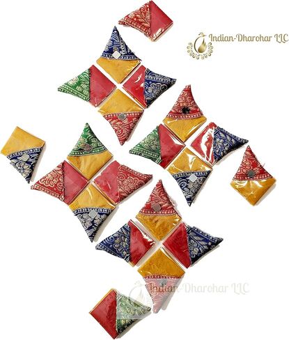 Haldi Kumkum | Set of 20 Flat Cone Shape Design 1 | Pasupu kumkum | Tamboolam | Pooja|Return Gift | Give Away | HK-CP1 in Saudi Arabia
