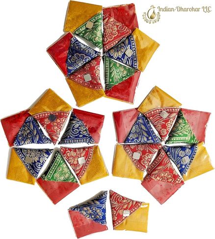 Haldi Kumkum | Set of 20 Flat Cone Shape Design 1 | Pasupu kumkum | Tamboolam | Pooja|Return Gift | Give Away | HK-CP1 in Saudi Arabia