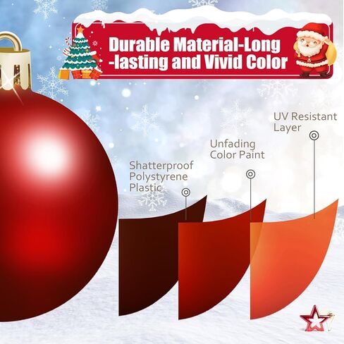TranquilBliss Christmas Ball Ornaments 24pcs 2.5-Inch Christmas Tree Decorations for Xmas Tree Balls, Ideal for Holiday Christmas Party Wreath Tabletop Tree Decor Ornaments（Red） in Kuwait