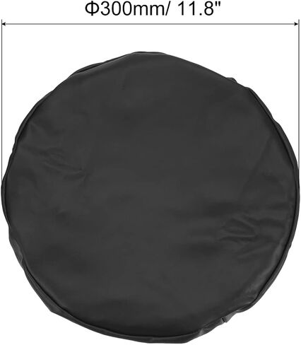 PATIKIL Round Bar Stool Cover, PU Leather Washable Elastic Stool Cushion Cover for Diameter 12"-14" Chair, Black in Saudi Arabia