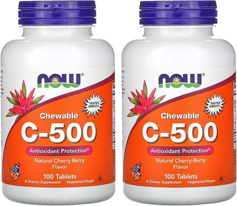 C-500 قابل للمضغ، نكهة الكرز والتوت، من Now Foods in Saudi Arabia
