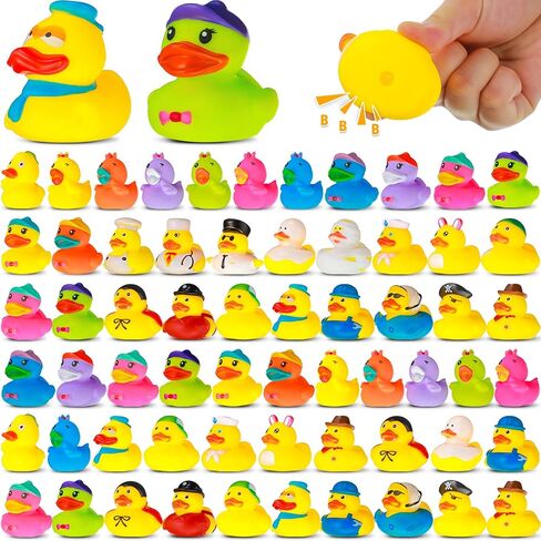 100 Packs Assortment Rubber Ducks Bath Toy Assorted Mini Rubber Duck Toy Squeak Duck Bath Toy Floating Bathtub Toys for Teens Girls Boys Birthdays Gifts, Bath Time, Summer Beach and Pool Activity in Saudi Arabia