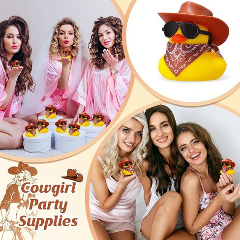 24 Set Cowboy Rubber Duck Bulk Mini Yellow Duckies Bath Party Tiny Ducks Bathtub Toy with Cowboy Hat Paisley Bandanas Sunglasses for Birthday Party Favor(Elegant Style) in Saudi Arabia