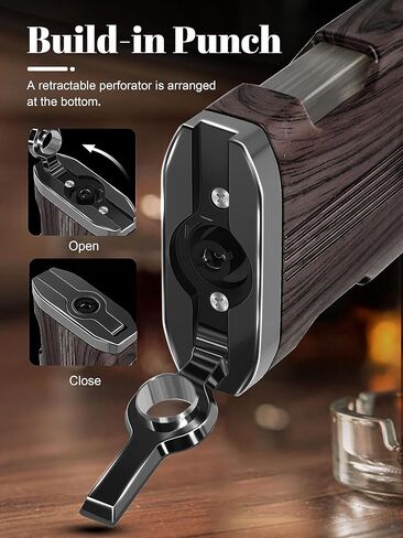 ولاعة شعلة وانبرو، لهب نفاث ثلاثي، مع ثقب، نافذة غاز مرئية، ولاعات إعادة تعبئة البوتان الخشبية العتيقة (بدون غاز) in Kuwait