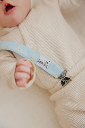 Copper Pearl Premium Knit Pacifier Clips 3-Pack: Stylish Stainless Steel Holders for Baby Girls and Boys - Prevents Floor Drops - Bloom Design in Kuwait