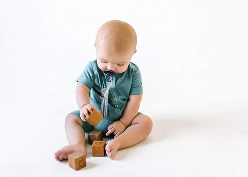 Copper Pearl Premium Knit Pacifier Clips 3-Pack: Stylish Stainless Steel Holders for Baby Girls and Boys - Prevents Floor Drops - Bloom Design in Kuwait